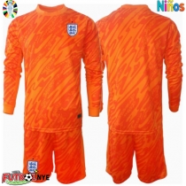 Camiseta Inglaterra Portero Primera Equipación para niños Eurocopa 2024 manga larga (+ pantalones cortos)